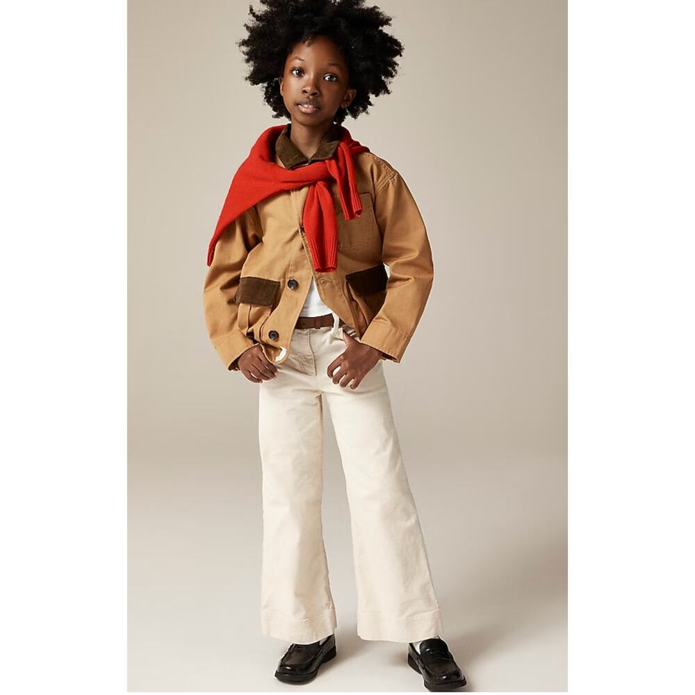 J Crew crewcuts Girls Corduroy Trousers 4 Cream White Ecru NWT Pants